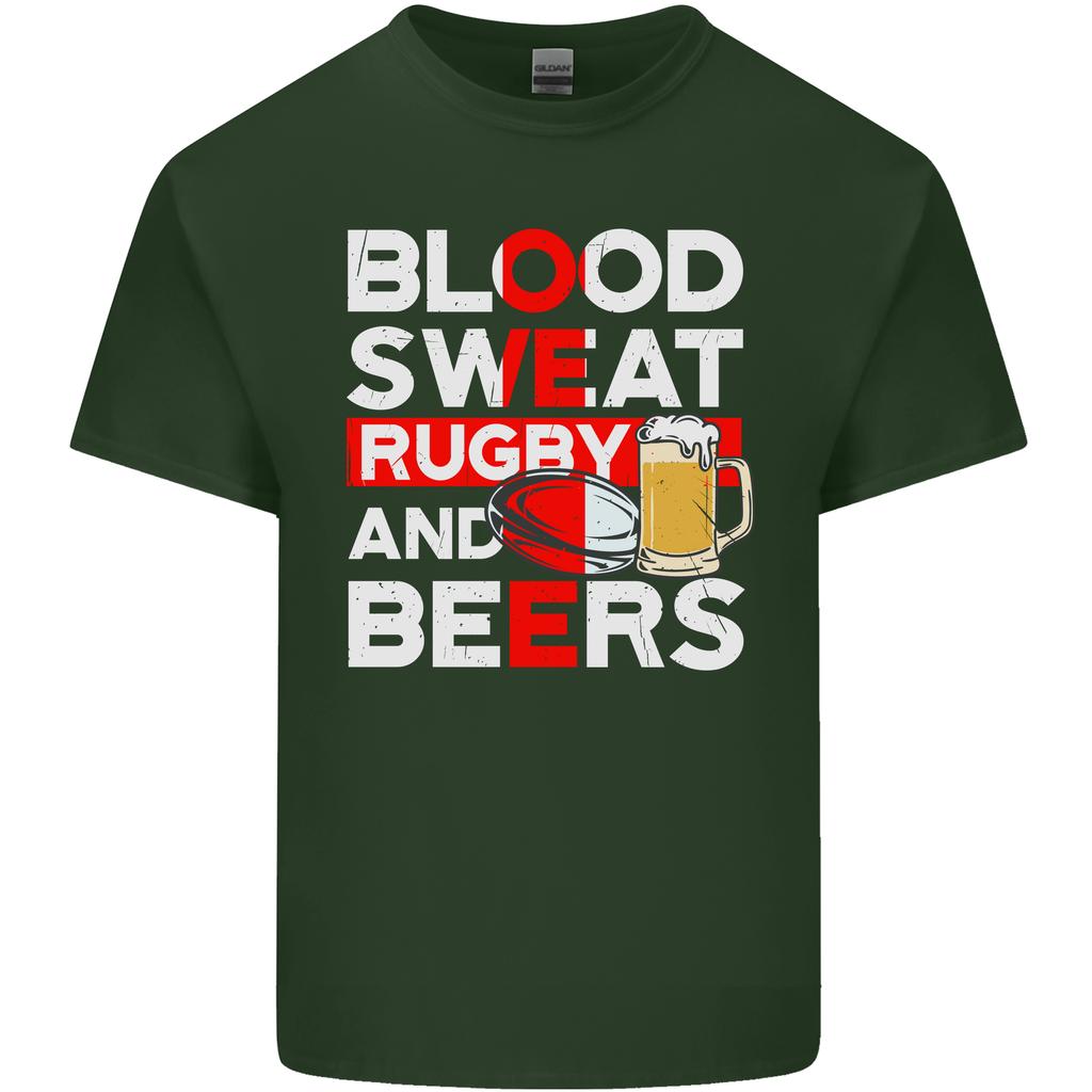 Blood Sweat Rugby and Beers England Funny Unisexs Light Cotton TShirt