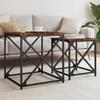  Slotted Tables, 2 Pcs., Smoked Oak