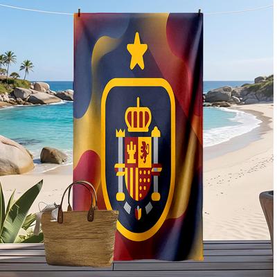 Spain Football Print Beach Towel Quick Dry Super Absorbent Soft Bath Towel for Swimming Beach Travel Fan Souvenir Gift