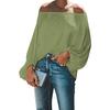 Off Shoulder Solid Color Women Shirt Spring Autumn Lantern Long Sleeve Women Blouse Daily Clothing