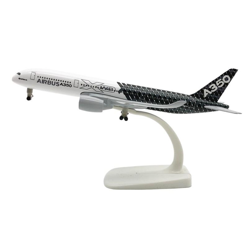 20CM Airplane Toy A350 XWB Airline Model Plane Prototype Airbus A350 Aircraft Alloy Metal Diecast Airplanes Plane for Collection чёрный/белый
