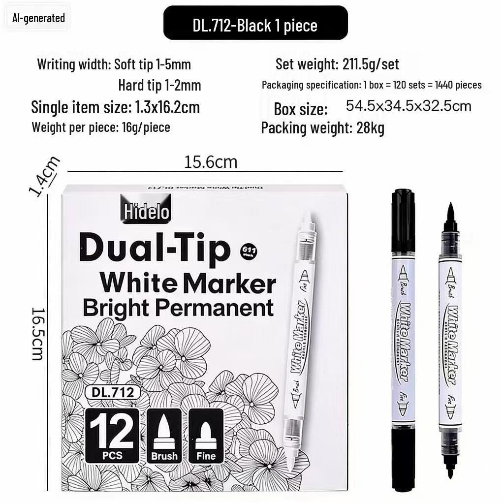 Huidel 710 Liquid Soft Tip Large Capacity White Art Highlighter Pen