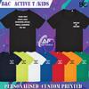 Personalised Custom Printed B&C #Active T-Shirt Raglan Sleeves Kids Casual B040B