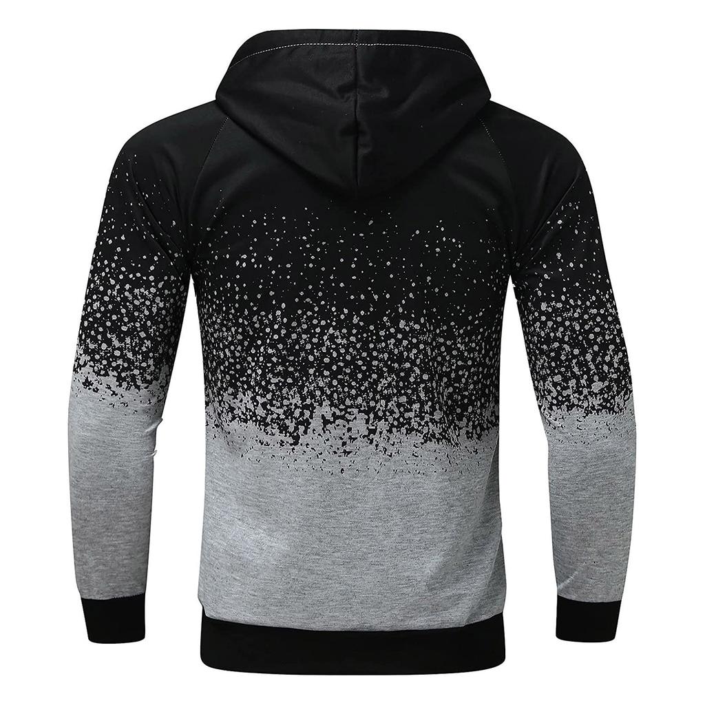 Pánská ležérní maskáčová sportovní mikina s dlouhým rukávem na zip, bunda s kapucí