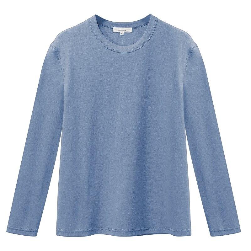 Johnature Einfache Feste Farbe Frauen Tops Casual Lose Volle Hülse Baumwolle Render Weibliche T-shirts