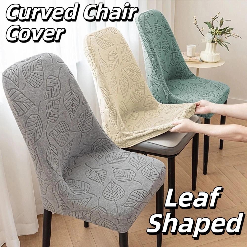 Stretchable Curved Chair Cover Soft Chair Seat Slipcovers Washable Dining Chair Cover Home Decor