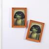 Funny Fridge Magnet Frog Refrigerator Sticker Wood Artistic Photo Framed Creative Frog Small Magnets Decoration