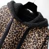 Suéter con capucha Mujer Otoño Leopardo Felpa Cálido Acogedor Suéter Casual Suelto Versátil Jersey Tops