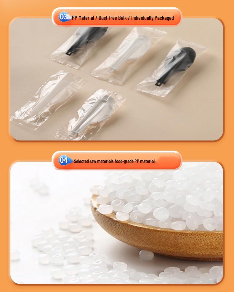 New Year Special: Disposable 129mm Thickened PP Plastic Folding Spoon, Individually Packaged