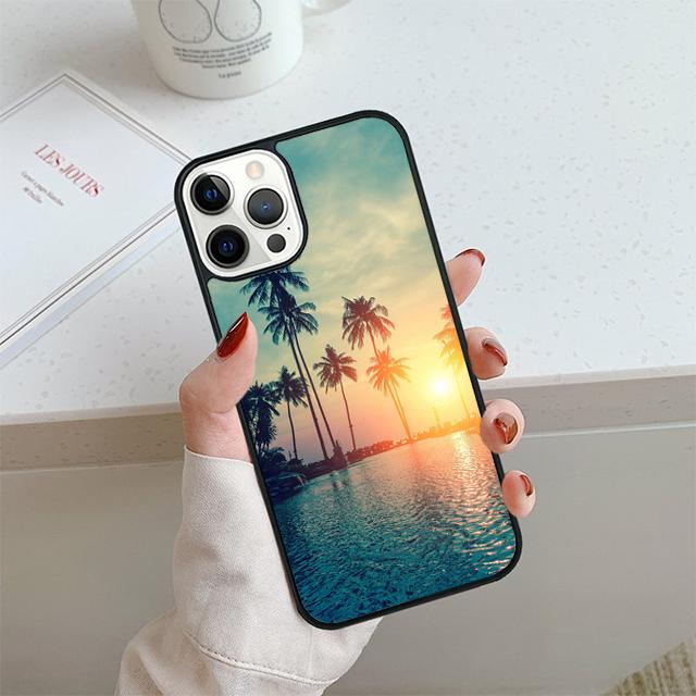 Tropical Summer palm trees Phone Case For Apple Pro Max 6S Plus For iPhone 17 Air 13 12 14 15 16  Cover Coque