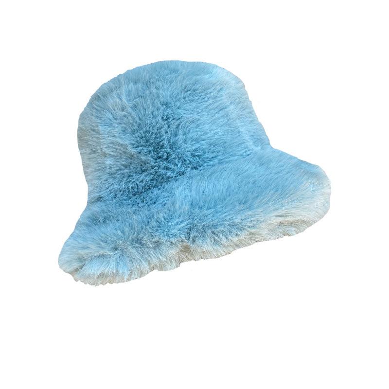 Imitation Fur Hat Women'S Autumn And Winter Versatile Long Hairy Bucket Hat Showing A Small Face Bucket Hat Warm Thickened Basin Hat