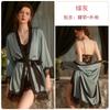 Women's Lace Sheer Deep V Cami Sleepwear with Tie Robe for Summer