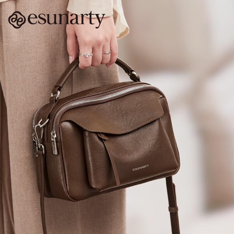 ESUNARTY Genuine Leather Crossbody Shoulder Bag