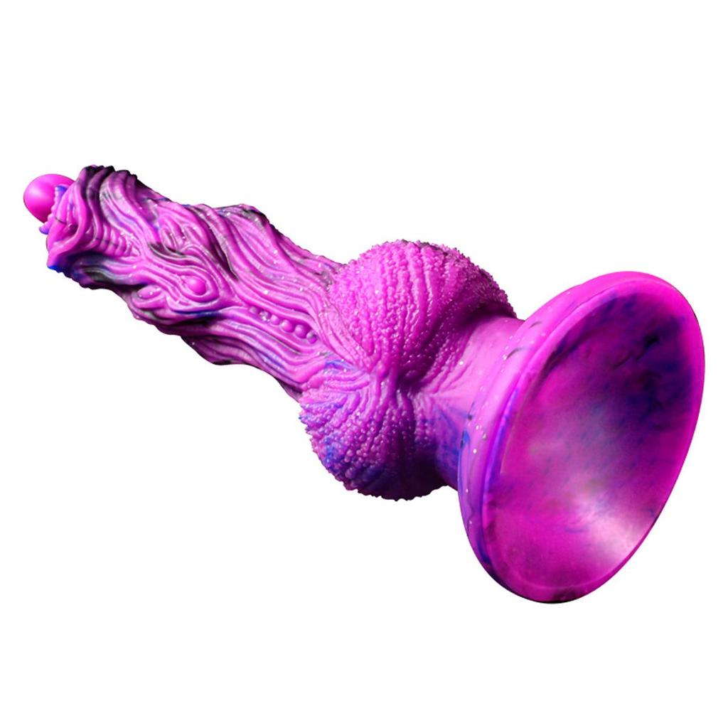Multicolor Silicone Alien Wolf King Anal Plug - Soft Dog Penis Shaped Female Masturbator