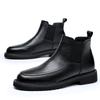 2025 autumn and winter new black Martin boots leather mid-tube Chelsea boots premium short boots men's casual leather boots