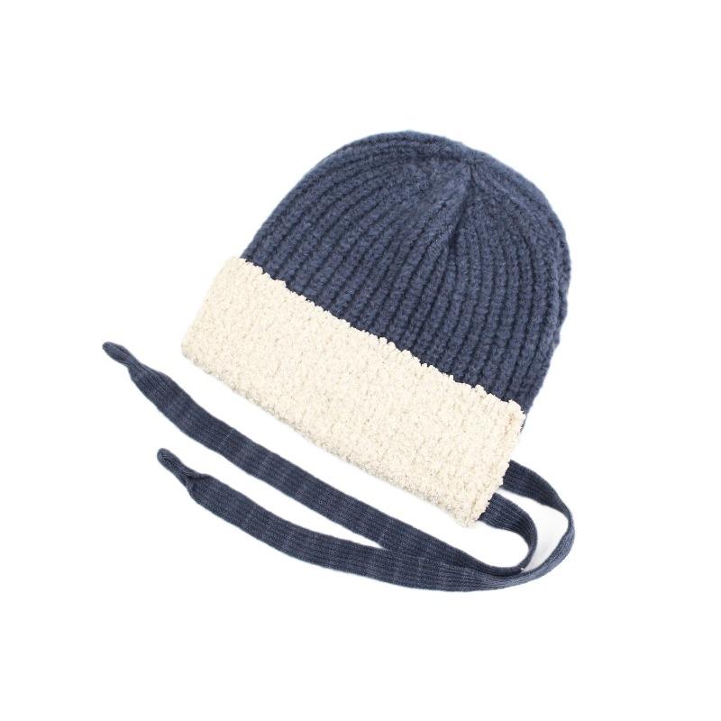 Hat Women's Autumn and Winter Merino Wool Knitted Wool Hat Plush Thickened Warm Versatile Show Small Cold Hat
