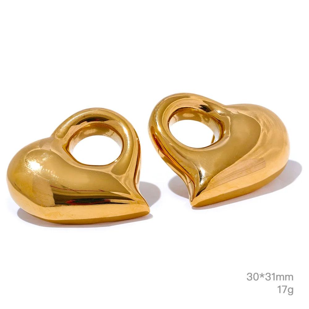 

Yhpup Big Promotion 316l Stainless Steel Heart Love Hollow Stud Earrings Fashion Texture Metal Romantic Jewelry Wholesale