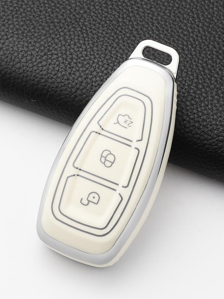 

TPU Car Remote Key Case Cover For Ford Focus 3 4 ST Mondeo MK3 MK4 Fiesta Fusion Kuga Ecosport Protect Accessories білий