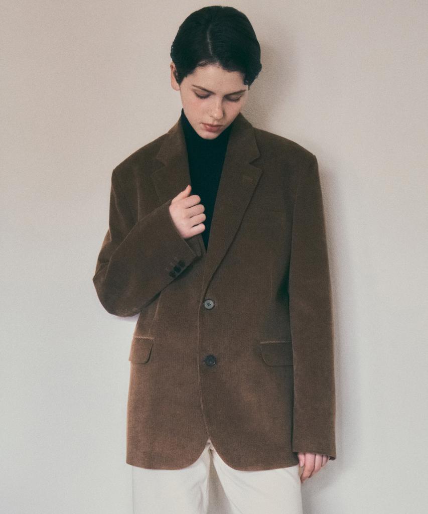 Wednesdayoasisforwomen [Atelier Edition] Corduroy Tailored Blazer Jacket_Brown(W25-Ot12)