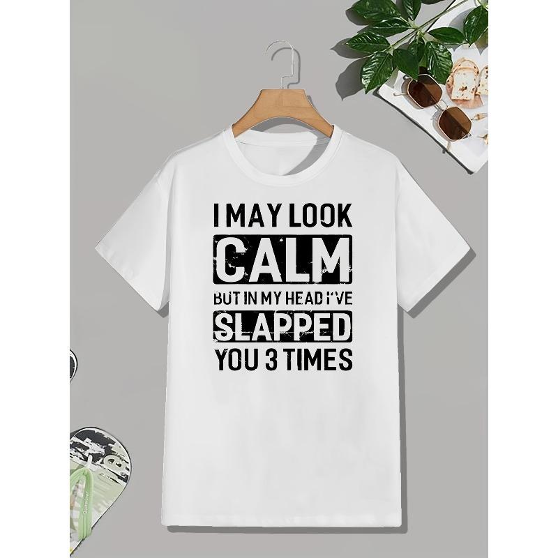 European sizes Men's Funny Slogan T-Shirt Print Casual Short Sleeve Round Neck Humor Tee for Parties, Casual Attire & Sarcasm Regular Fit