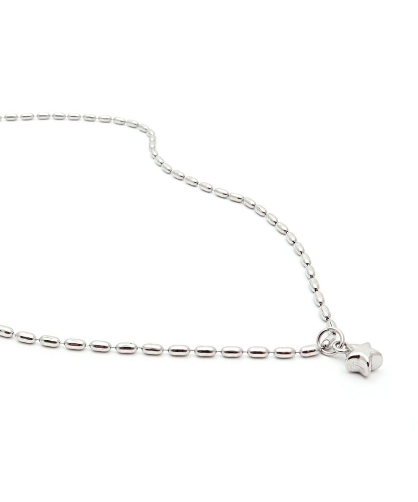 Polalita Surgical Twist Chain Star Necklace (Plt-Nl-064_Sv)