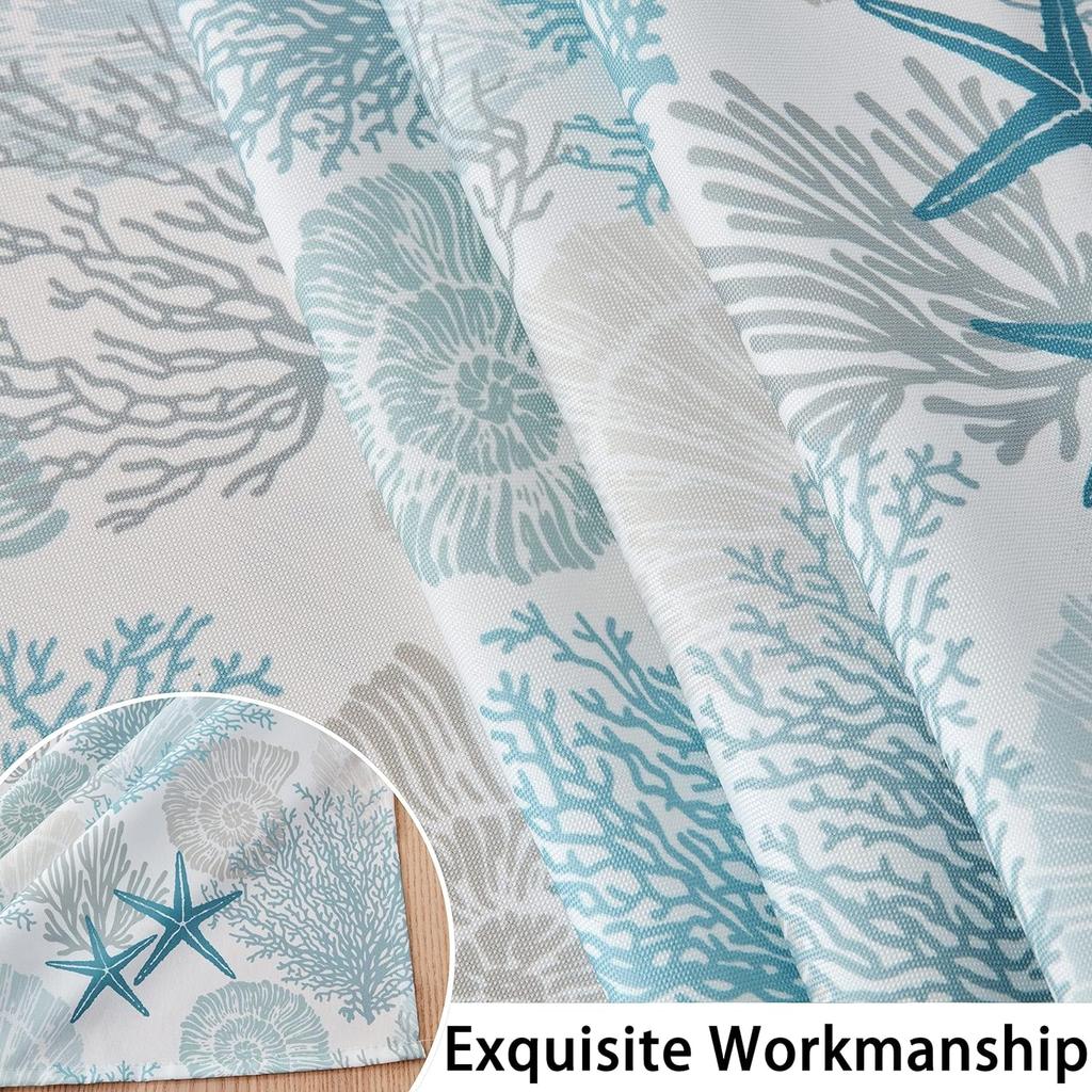 Nautical Coastal Rectangle Tablecloth Beach Ocean Table Cloth Waterproof Polyester Table Cover for Kitchen Dining Table Decor