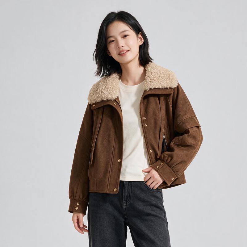 Women's Retro Faux Suede Biker Jacket