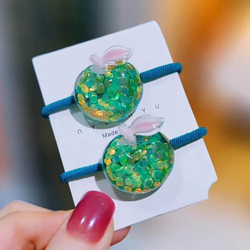 Kinder Pailletten Floral Elastische Haarbänder Gummiband Haargummi Prinzessin Kawaii Seil Kopfschmuck Mädchen Kinder Haaraccessoires