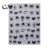 Holiday Party Nail Decals Halloween 3D Embossed Stickers, Skeleton Hand Pumpkin Spider Bat Gothic Manicure Art Decals, Decoration for Decor Sticker
