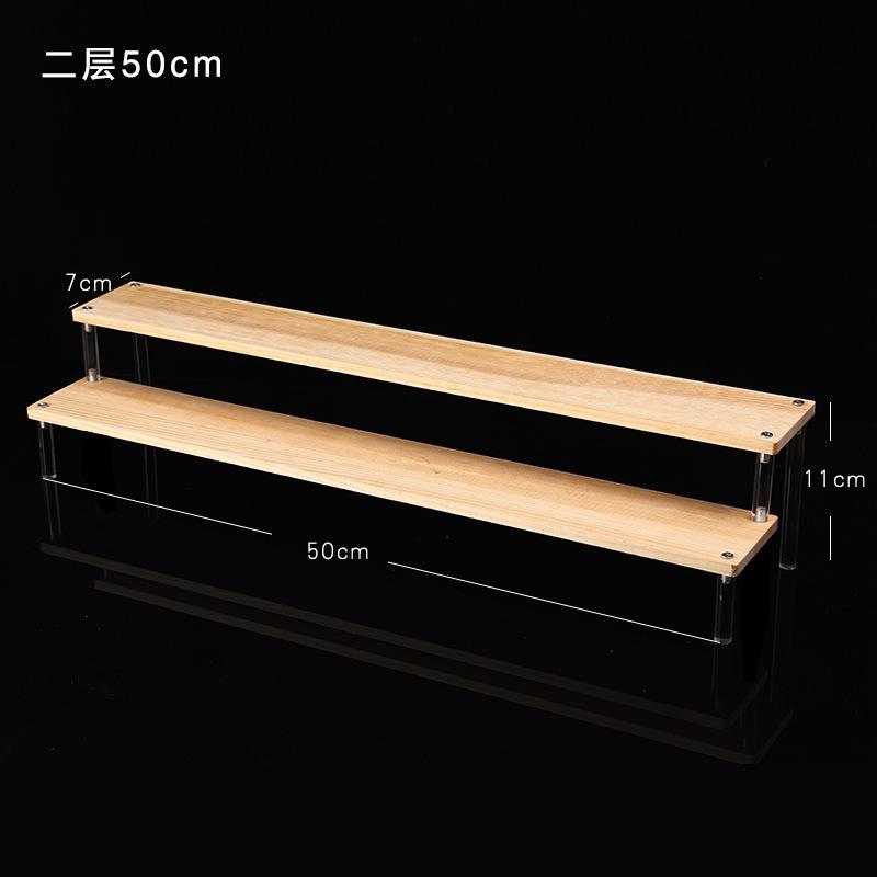 Clear Acrylic Soild Wood Display Stand for Amiibo Funko POP Figures,Cupcake Cosmetic Nail Polish Jewelry for Display Riser Shelf