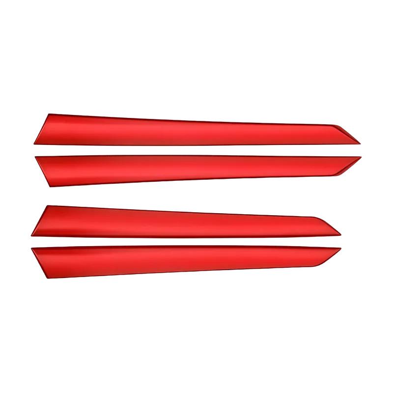 Honda Accord 18th Gen Red Interior Trim Kit: Gear Shift Frame, Armrest, Air Vent, Gear Knob, Steering Wheel.