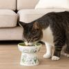 Non-Slip Ceramic Cat Bowl Diagonal High Foot Drinking Bowl  Cervical Vertebra Protection