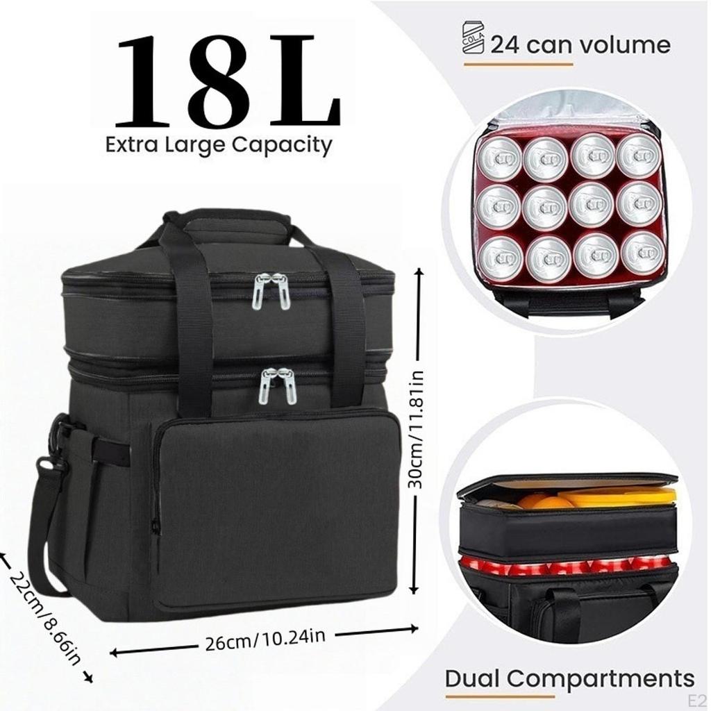 With Handle Food Shoulder Strap Portable Picnic Bag Lunch Tote for Working Fishing Travel Gym