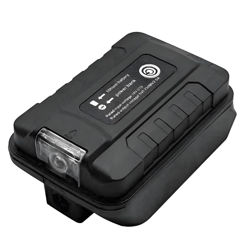 21V Battery to 5V Adapter for Camping Device Charging, USB Output Tool Battery Unit for Phones, Small Electronics, Travel Gear and Garage Use