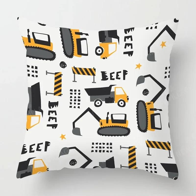 Cute Childlike Suitable for Children Type Square Cushion Cover Polyester Sofa Bedroom Living Room Pillowcase Decoration