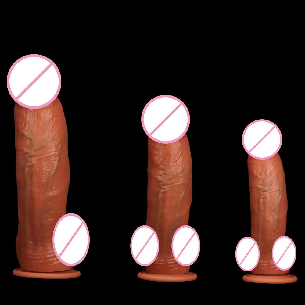 Curved Thick Realistic Dildos Silicone Large Penis Massager Unique Fantasy G-Spot Anal Clitoris Stimulator Masturbators Adult Sex Toys for Women Men
