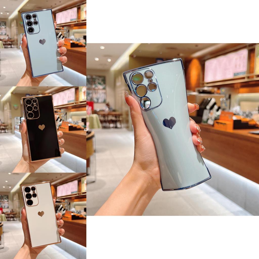 For Samsung S25 Solid Color Silver Heart Pattern Tpu Phone Protective Case For Casual Use