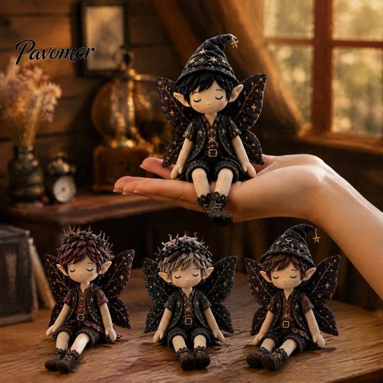 Handmade Fairy Boy Doll Set Boys Patchwork DIY Kit, Fabric Sewing Make 4 Family Weekend Activity Kits Boys, Craft Kit for Adults, Gift, Home Tabletop