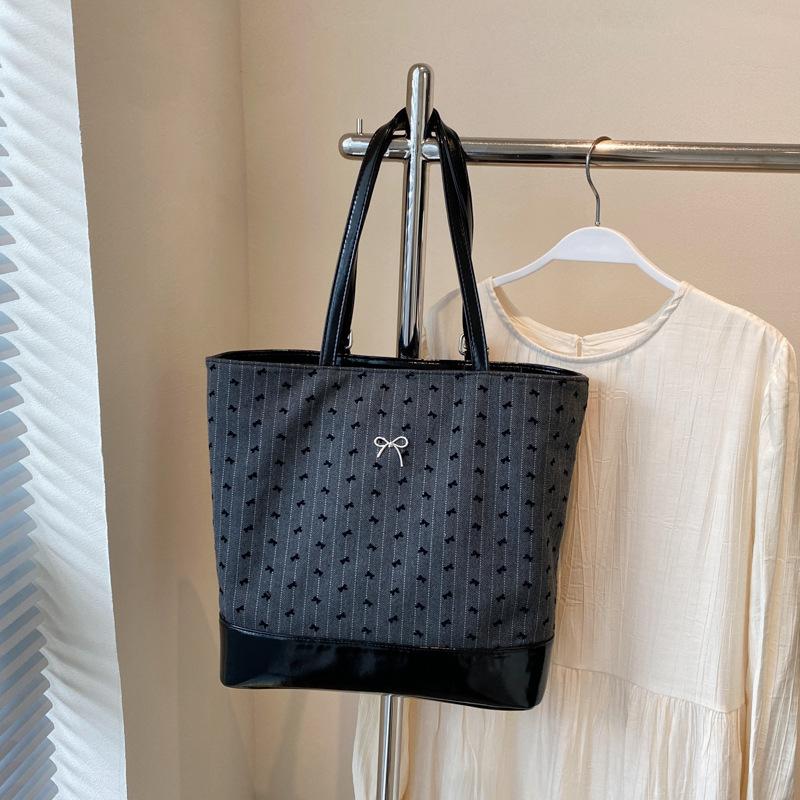 

Сумка-бант для通勤, женская, 2025, новая, модная, большой вместимости, в горошек, на плечо, рюкзак One Size