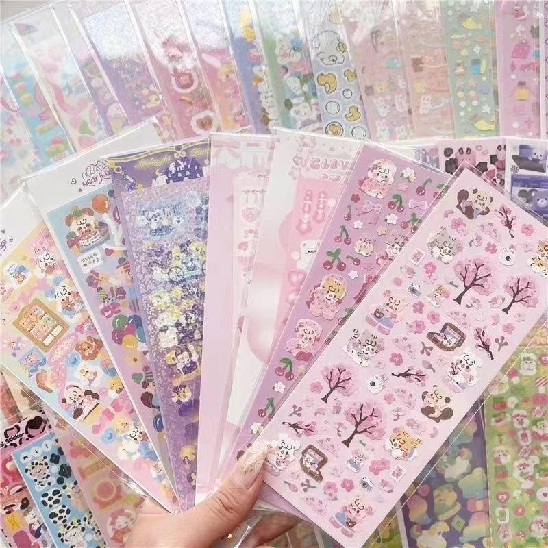 100 Sheets Cartoon Collage Laser Student Diy Decorative Scrapbooking Journals Stationery Supplies Kawaii Handbook Stickers
