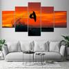 Sea surfing with sunset sky 5 Piece Wallpapers Art Canvas Print modern Poster Modular art painting for Living Room Home Decor