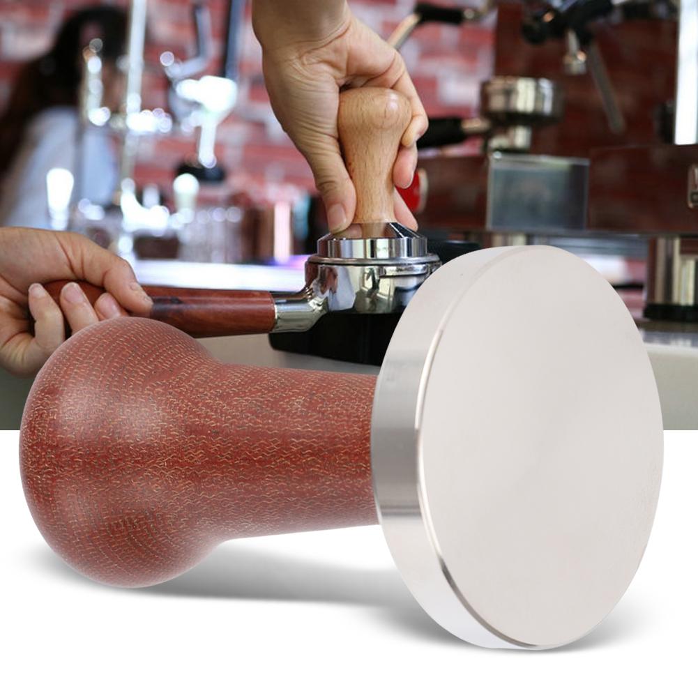 58mm Edelstahl Holzgriff Kaffeetamper Kaffeepulver Presswerkzeug für den Heimgebrauch