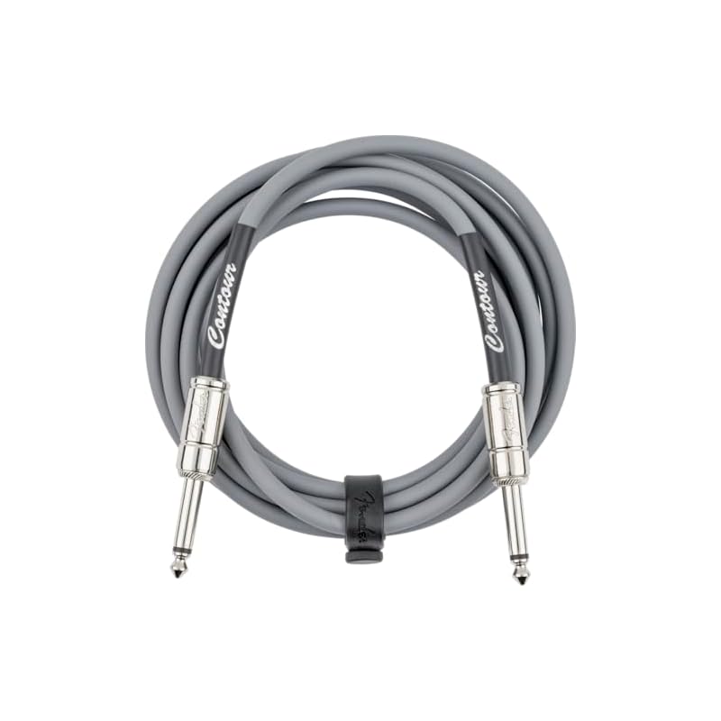 Fender ContourTM Instrument Cable, Inca Silver, 10" (3.05m) - Guitar & Bass Cable