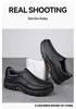Men's Large Slip-On Leather Shoes: Breathable, Soft Sole, Anti-Slip Casual Comfort for Middle-Aged Dads