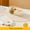 Cilock Glass Lunch Box Microwave Safe Heat-Resistant Oval Food Storage Container for Office Workers