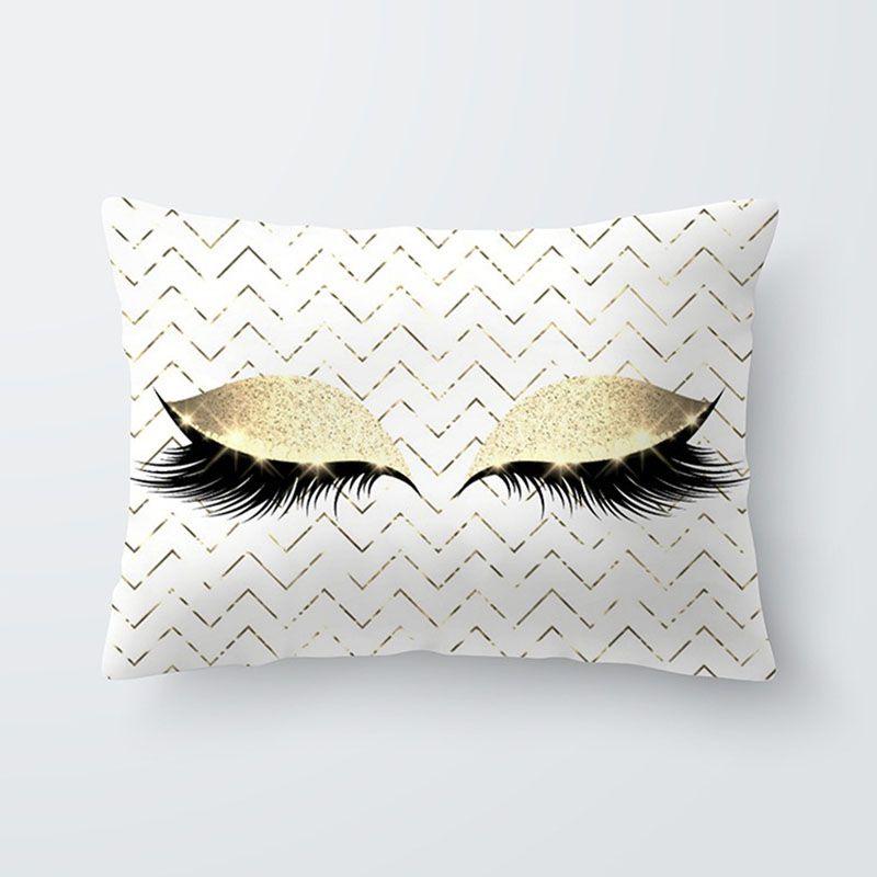 Elegantly Designed Eyelash Pattern Pillow Cover For Stylish Sofa And Seat