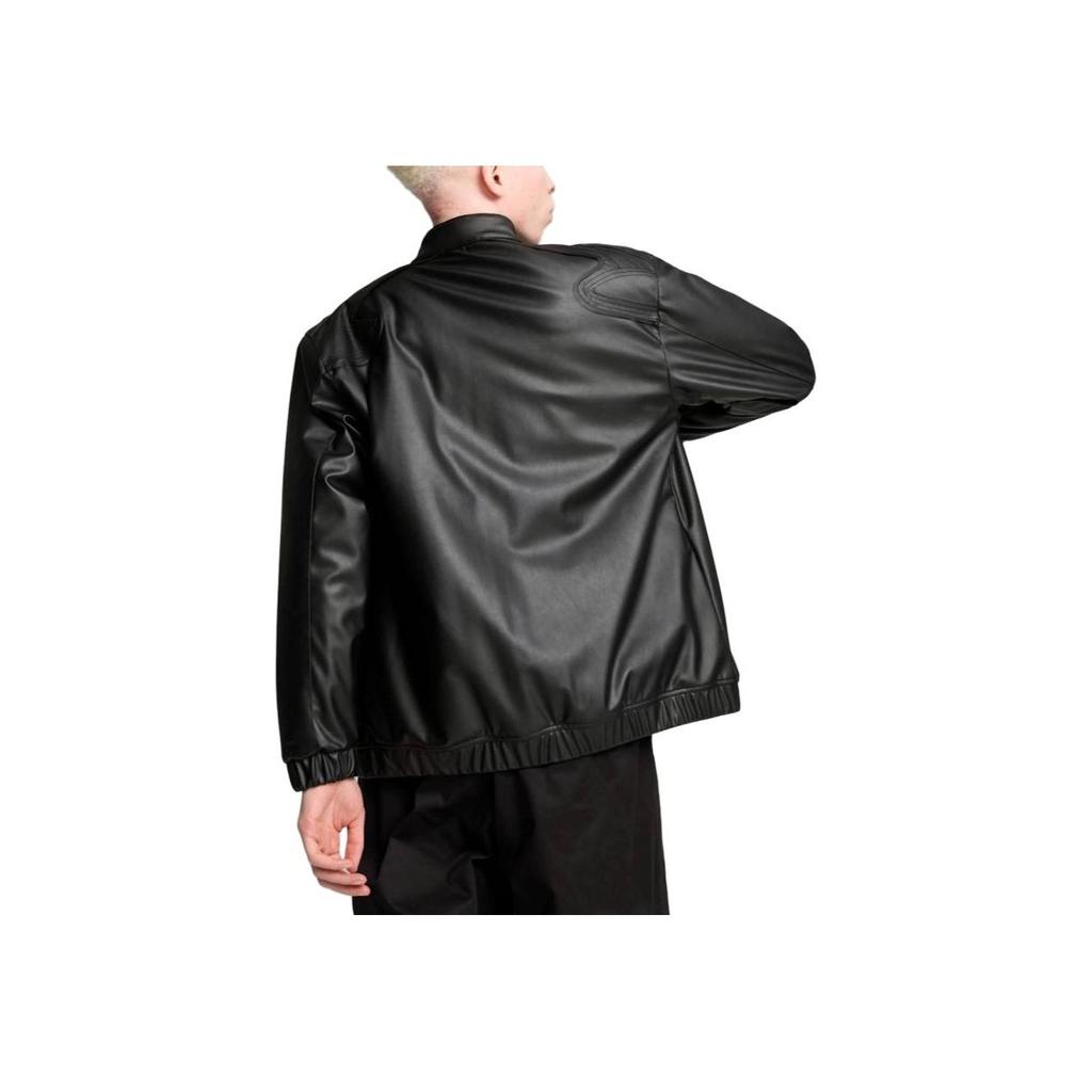 Puma Solid Color Logo Embroidered Stand Collar Zip Long Sleeve Jacket Unisex Jackets Black 630926-01