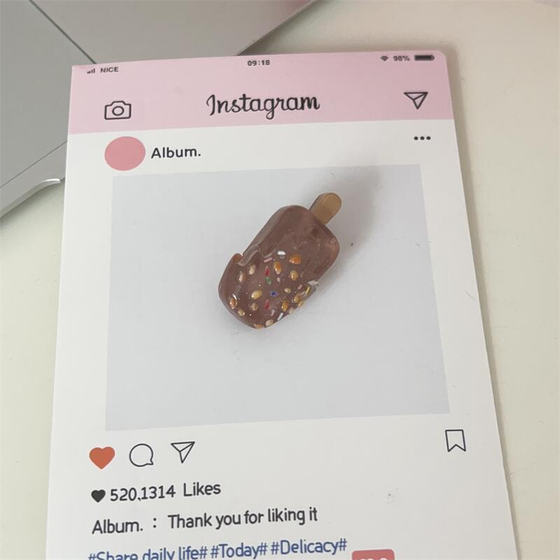 Ice Cream Hairpin Cute Mini Creative Funny Ice Cream Broken Hair Bangs Clip Cartoon Ins Style High Value Hairpin *20pcs