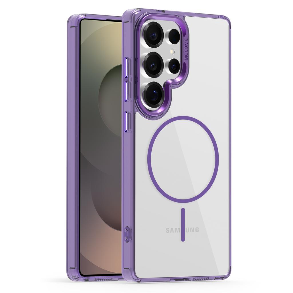 QGeeM For Samsung S24/S25 Plus Ultra phone case magnetic transparent anti drop Samsung S23FE/S24FE A15 A16 A17 A26 protective case for men and wome