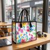  Floral Printed Large Tote Bag Casual Reusable Handbag for Daily Use